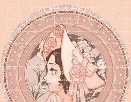 穆夏风头像稿件展示_绘画作品