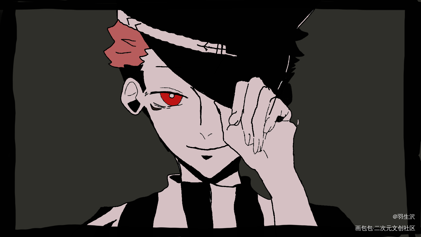 【宿虎】紗痲_咒术回战板绘涂描改手书宿虎绘画作品