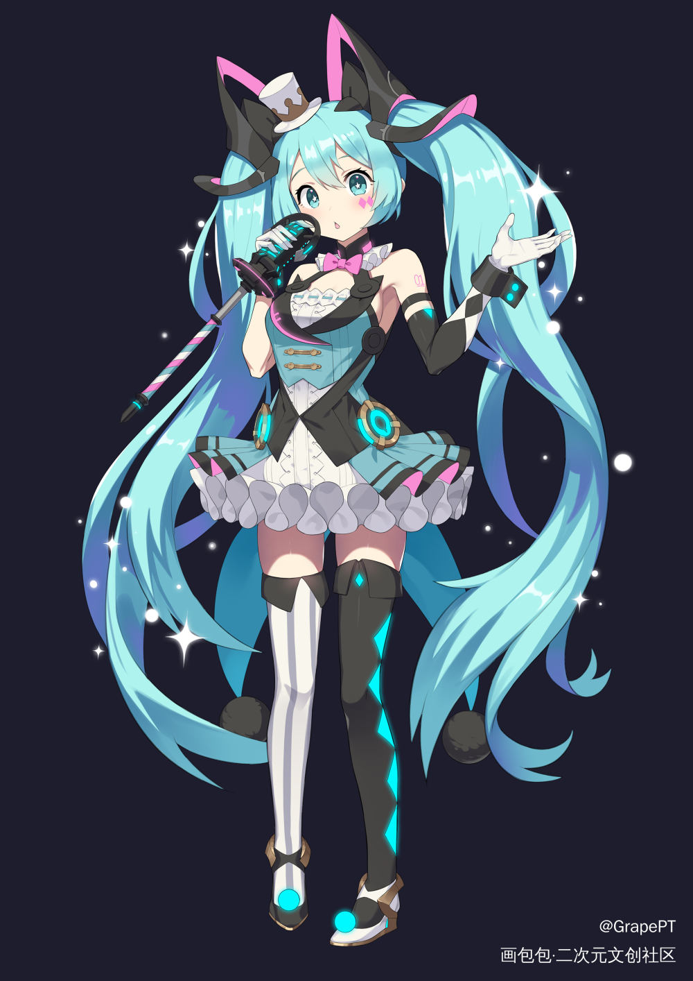 miku2019_VOCALOID初音未来板绘涂日系绘画作品