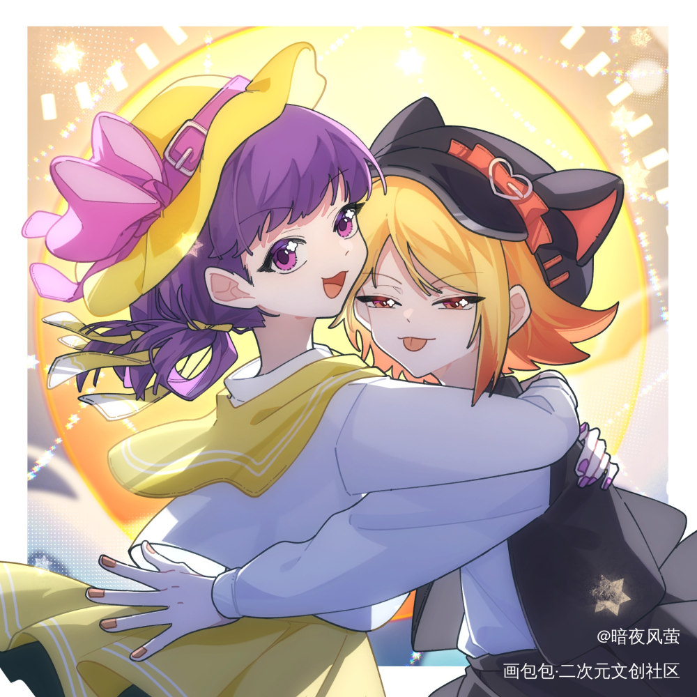 秋芸与夏汐_花织久未眠原创oc绘画作品