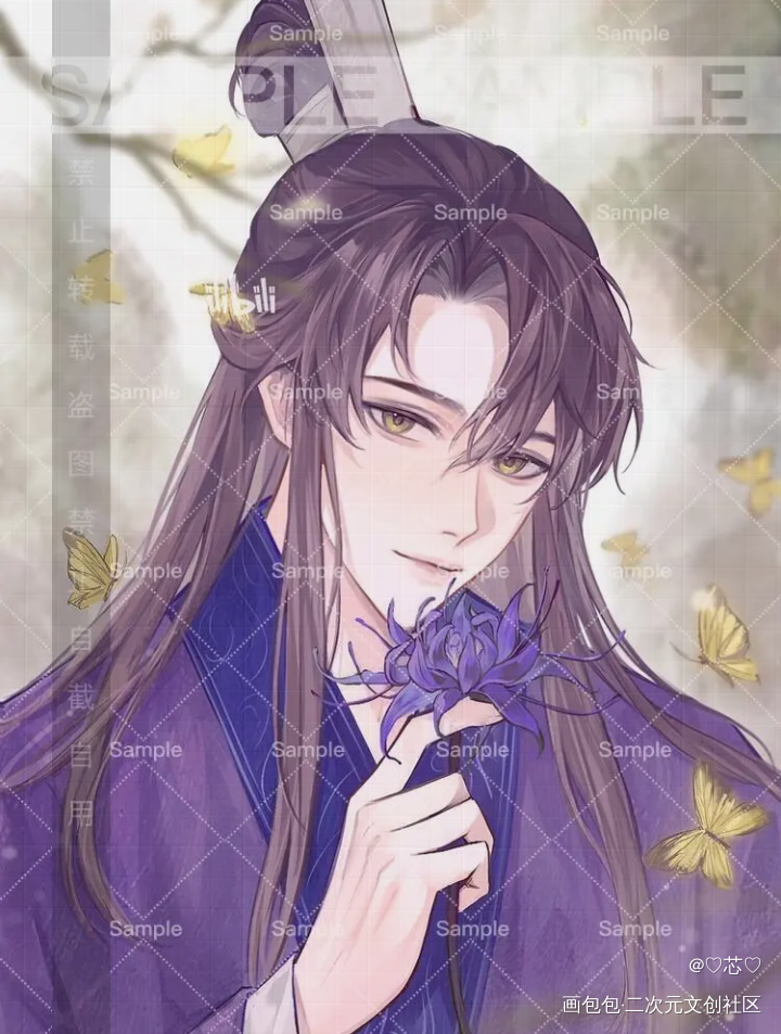 薛丫来也~_二哈和他的白猫师尊师昧华碧楠绘画作品