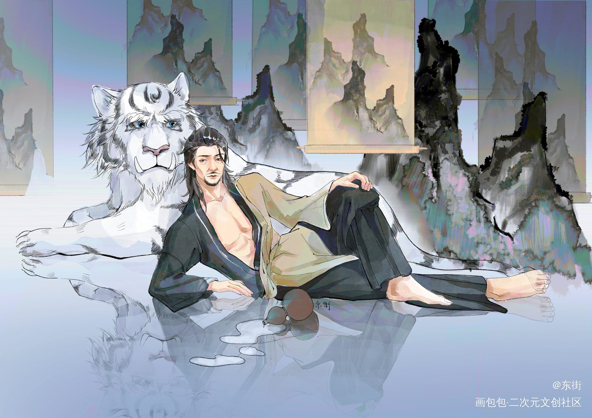申公豹捏_新神榜杨戬申公豹绘画作品
