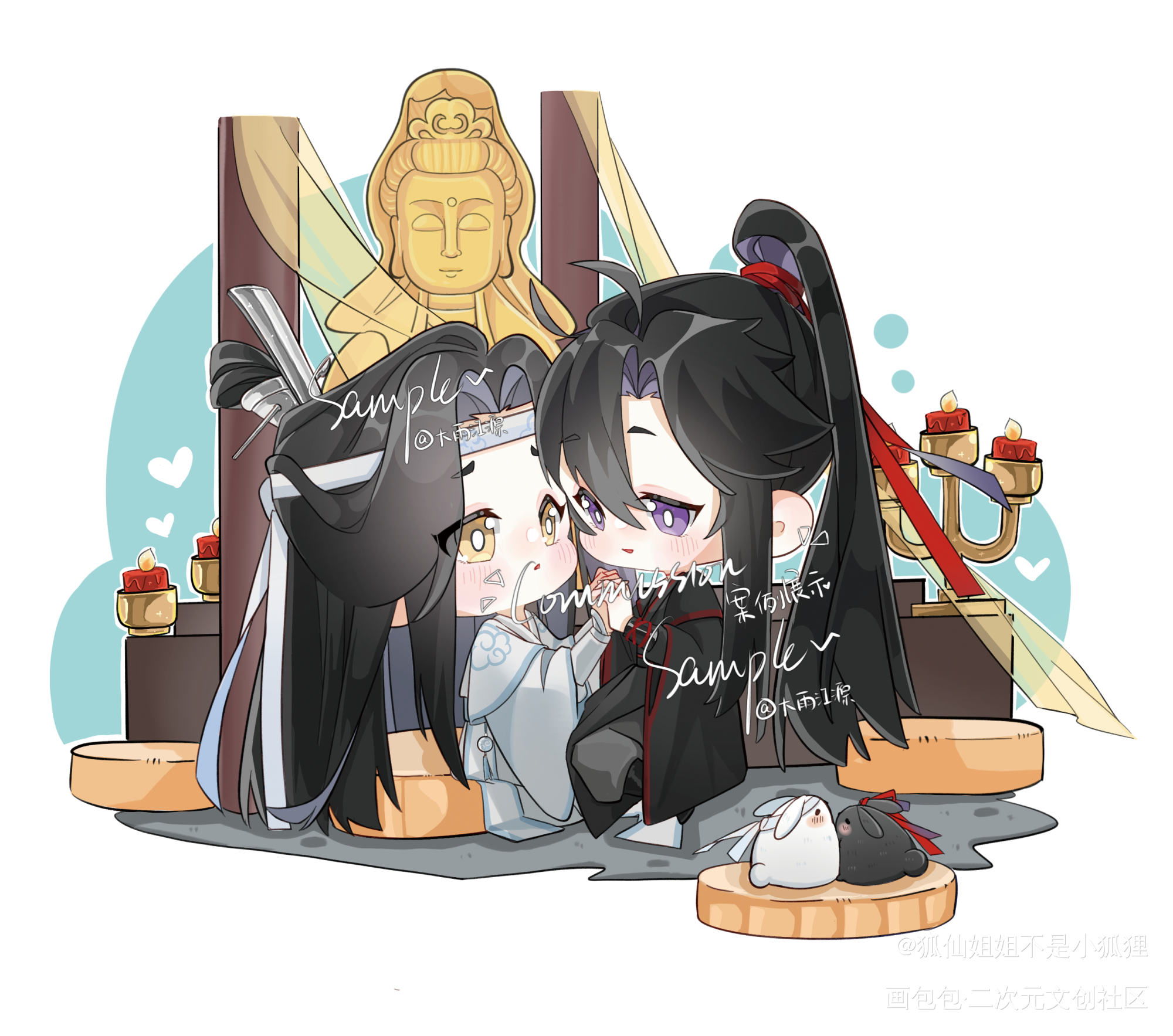 我心悦你_魔道祖师忘羡蓝忘机魏无羡魔道祖师Q版绘画作品