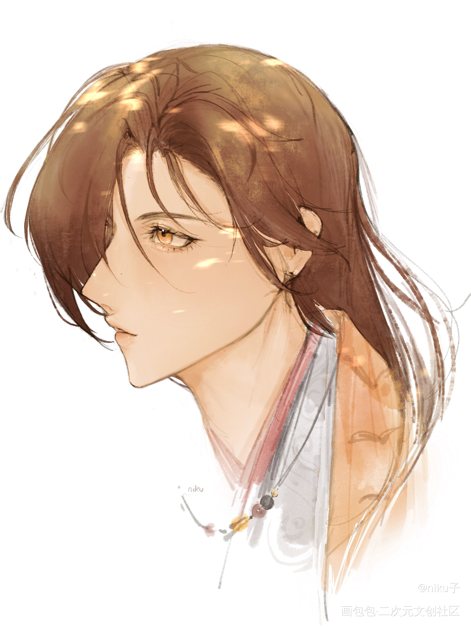 梦中人若翩翩。_代号鸢同人广陵王procreate绘画作品