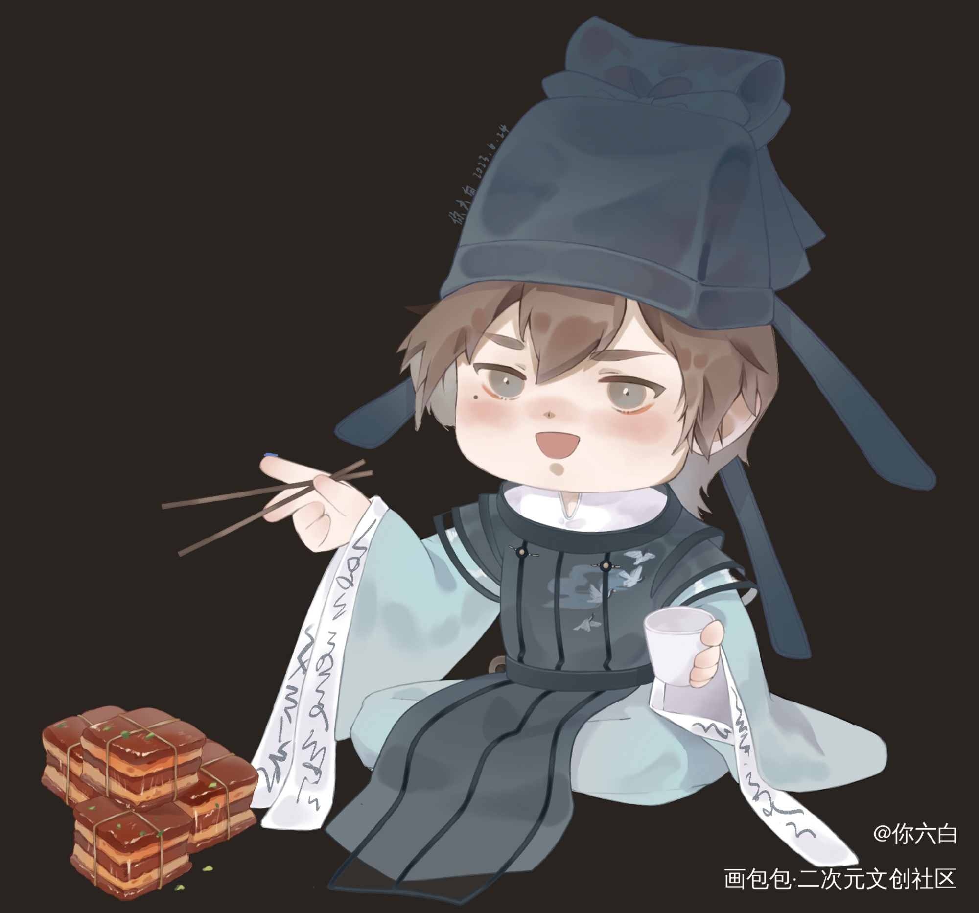 坡坡和他的肉肉_忘川风华录忘川风华录手游绘画练习苏轼绘画绘画作品