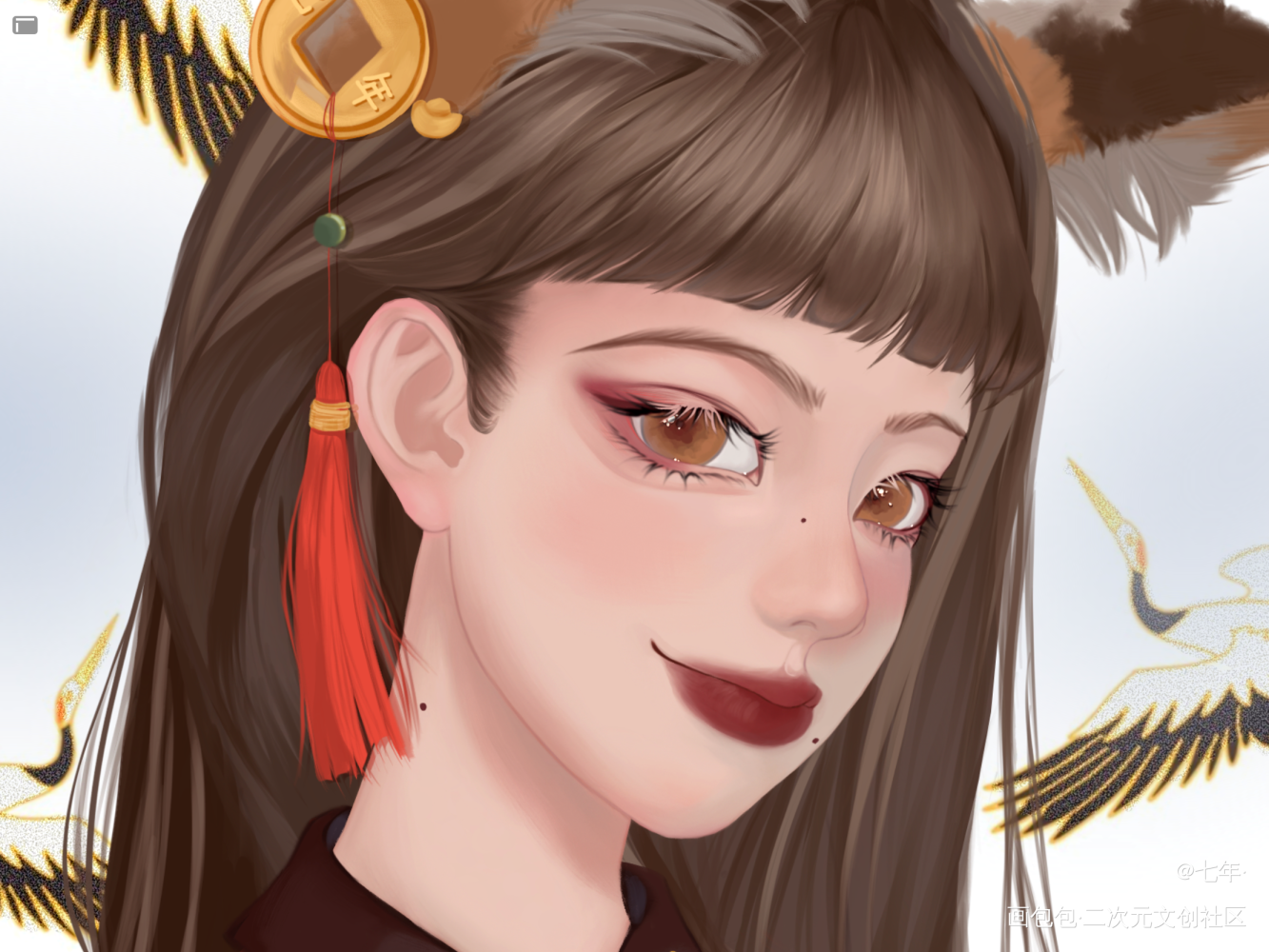 招财猫拟人_板绘涂绘画作品