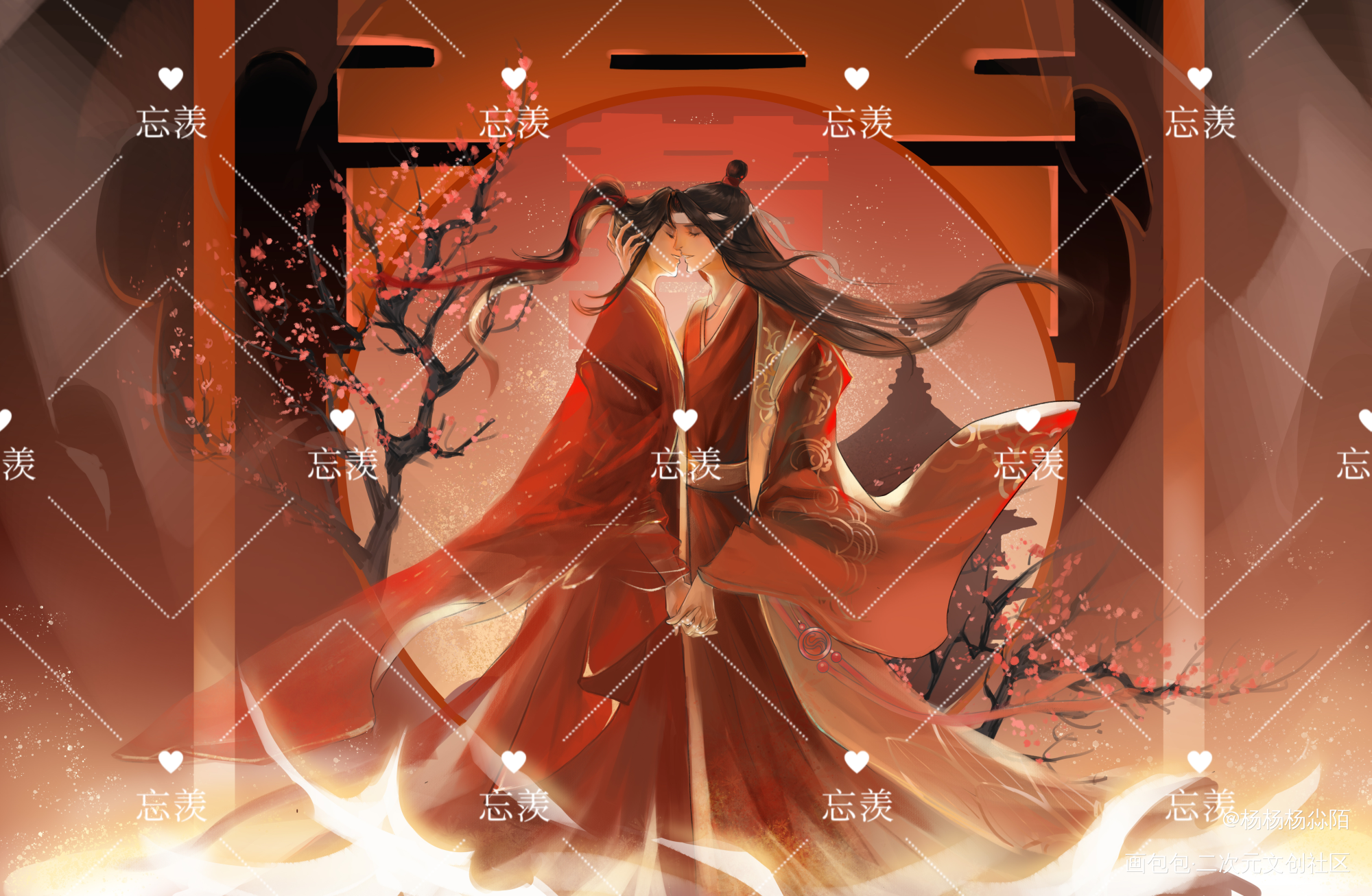 😘_魔道祖师蓝忘机，魏无羡绘画作品