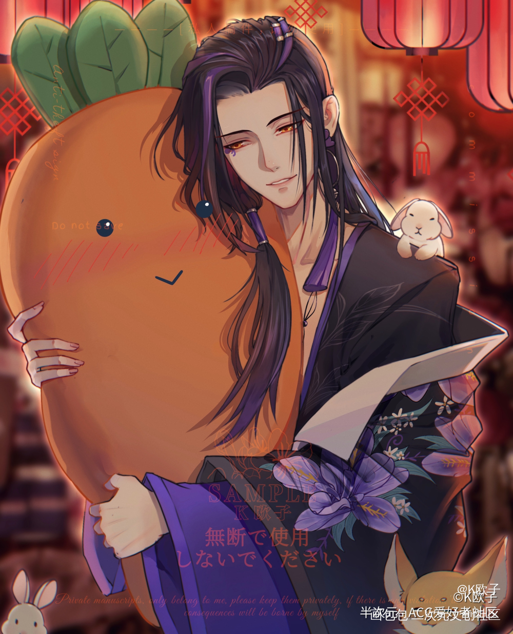 花陵梦女稿件新婚+兔年新年_掌门太忙花陵插画稿件梦女绘画作品