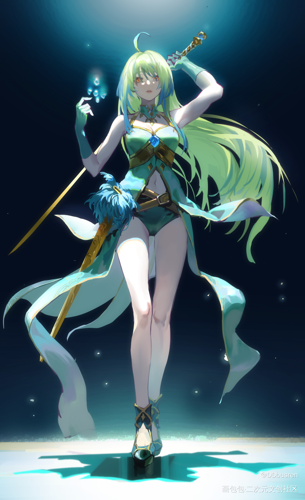 半次元没了_原神甘雨板绘涂厚涂板绘插画绘画作品