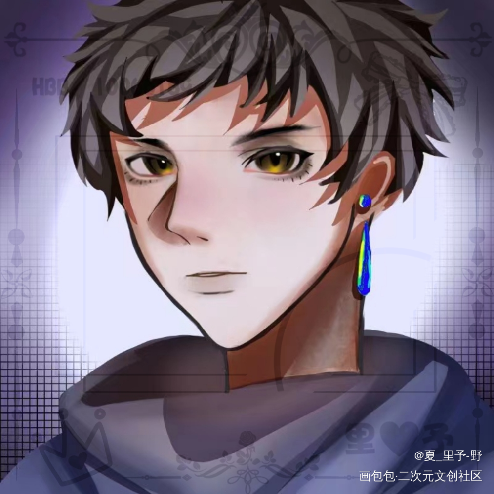烟熏妆_188男团白新羽板绘涂绘画作品