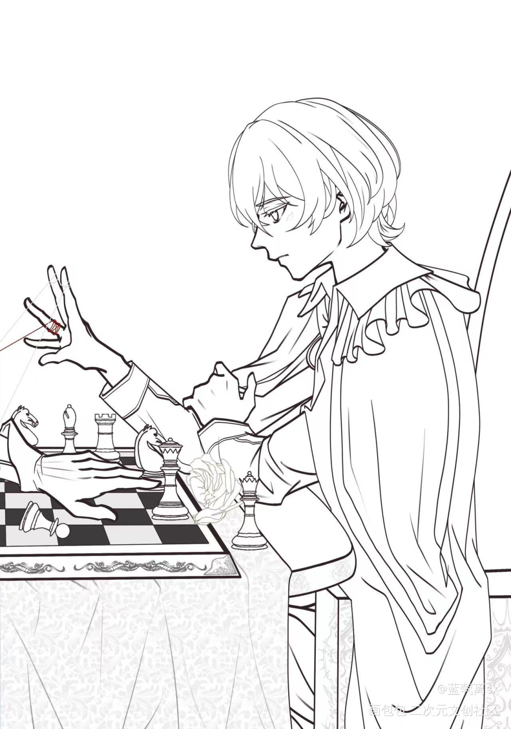 棋逢对手_营业悖论裴听颂方觉夏稚楚绘画作品