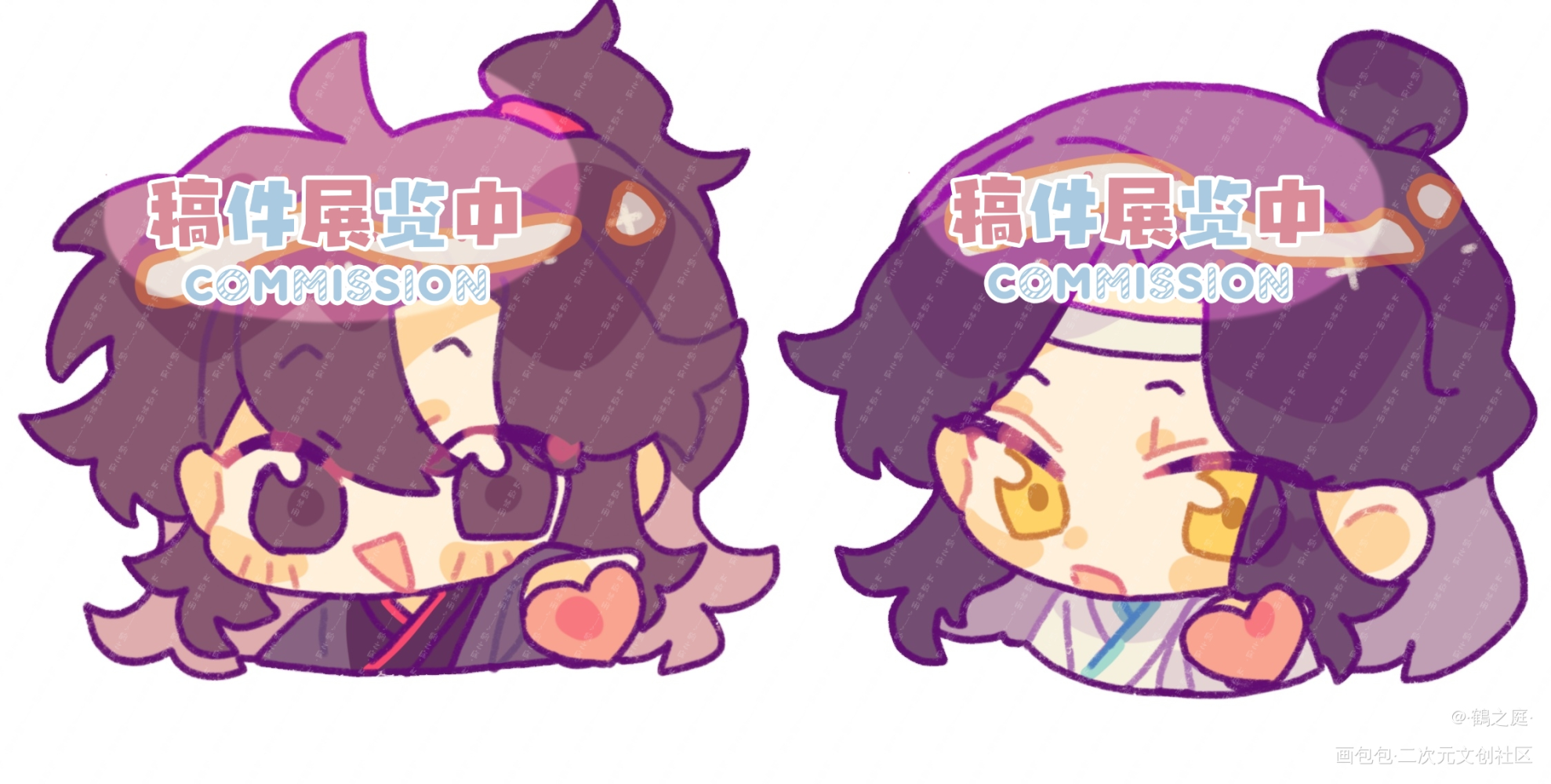 ➷小表情·比心_魔道祖师忘羡绘画作品
