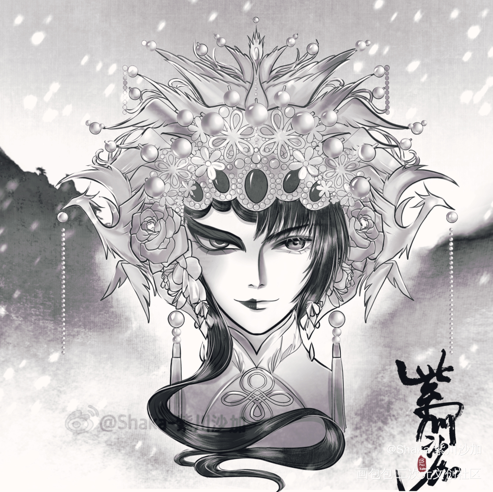 解雨臣【盗笔系列6/6】_盗墓笔记黑花解雨臣板绘涂绘画作品