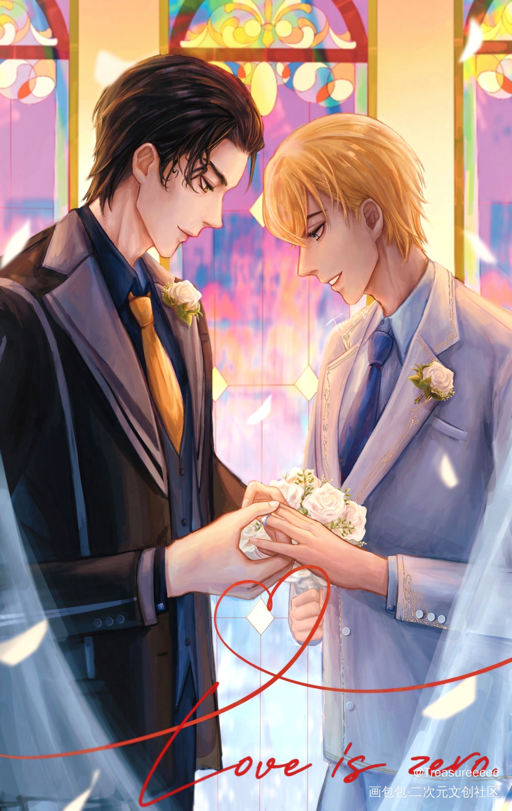 Love is zero_名侦探柯南赤安降谷零赤井秀一安室透板绘涂绘画作品