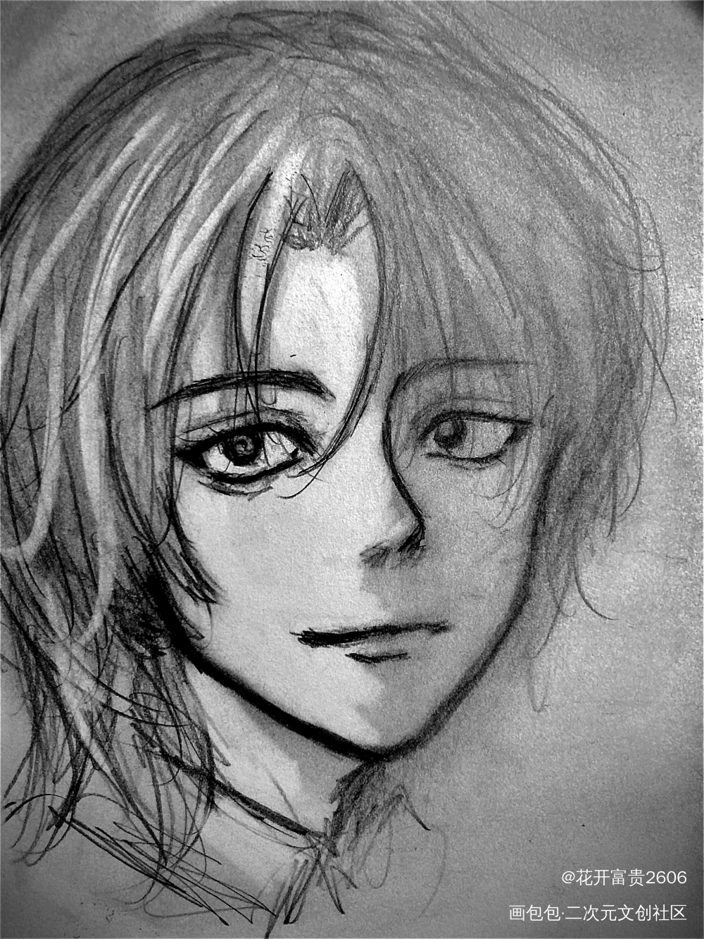 _铅笔摸鱼页手绘绘画作品
