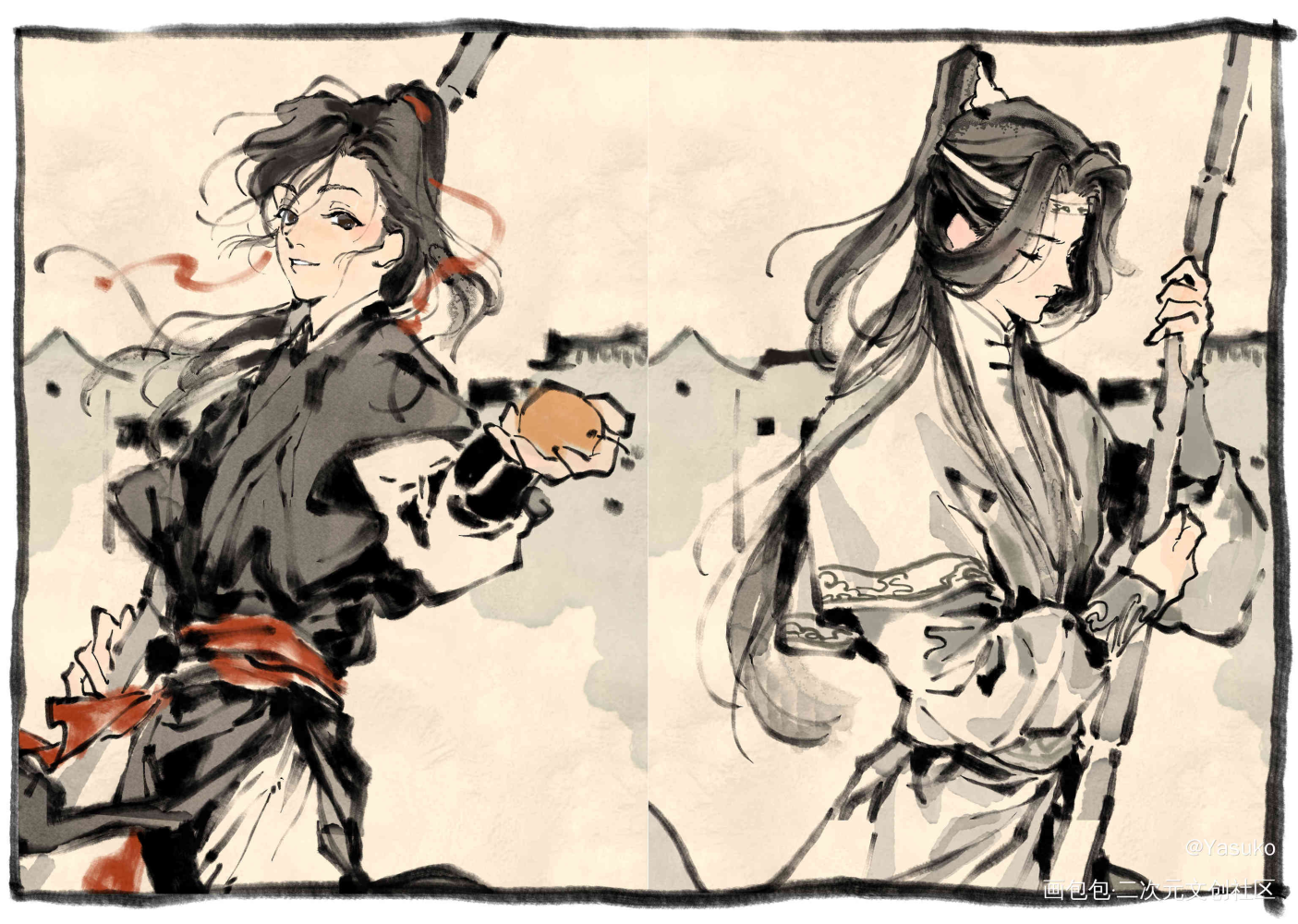 忘羡 枇杷_魔道祖师忘羡绘画作品