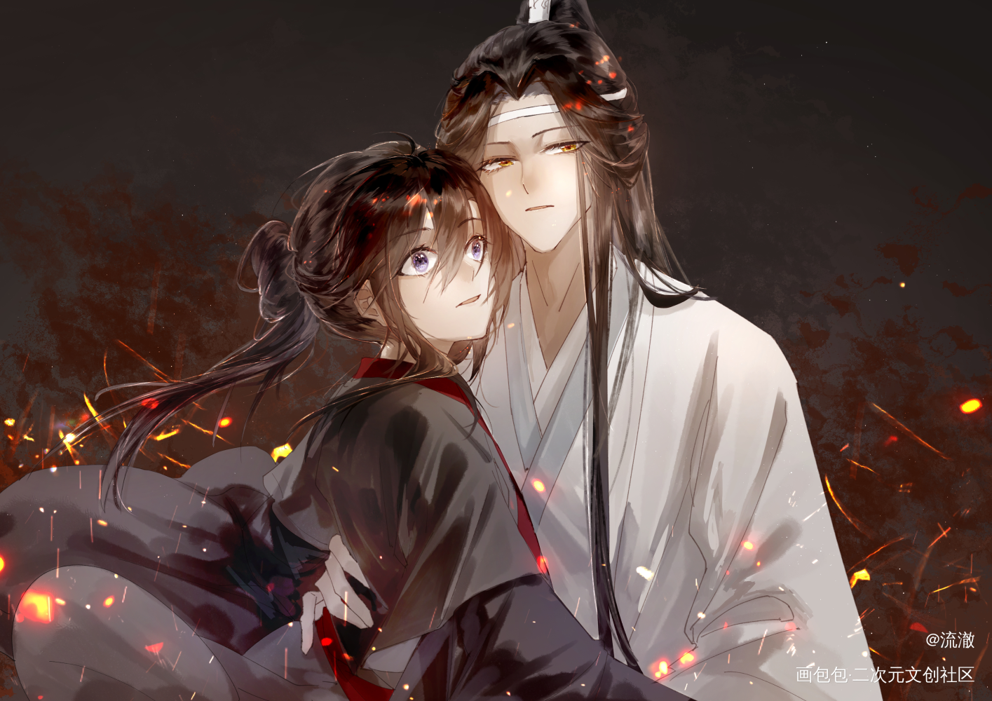 _魔道祖师忘羡蓝忘机魏无羡绘画作品