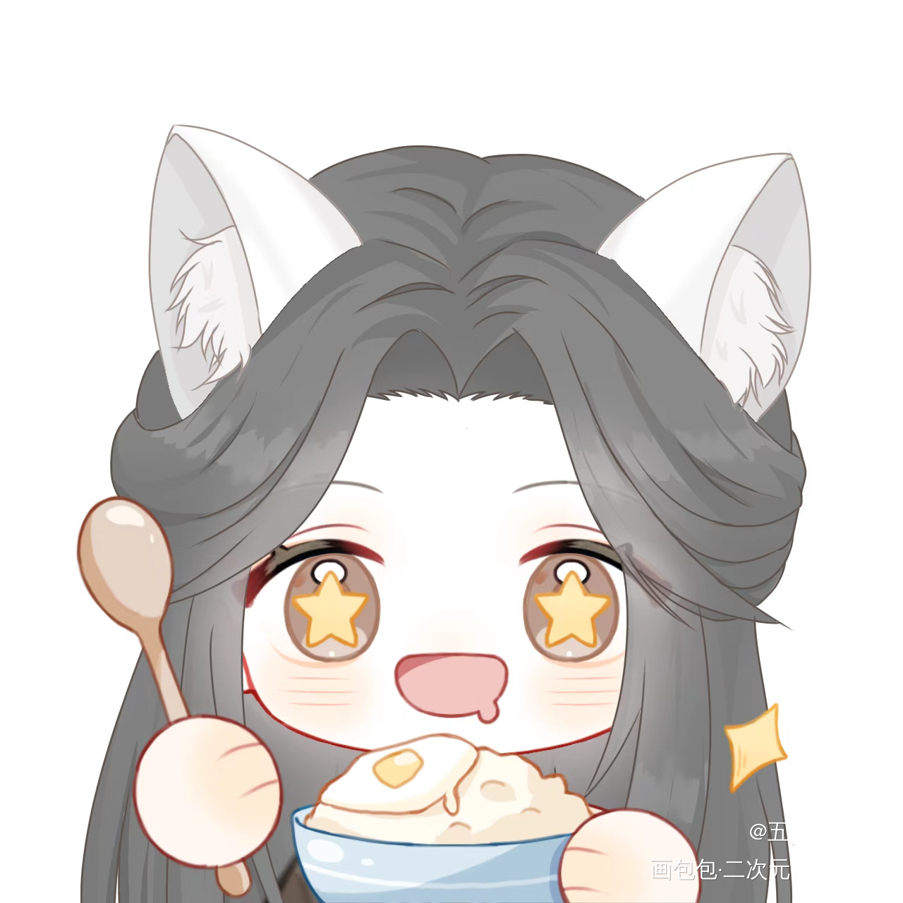 今天晚上吃什么呢！_二哈和他的白猫师尊燃晚墨燃楚晚宁绘画作品