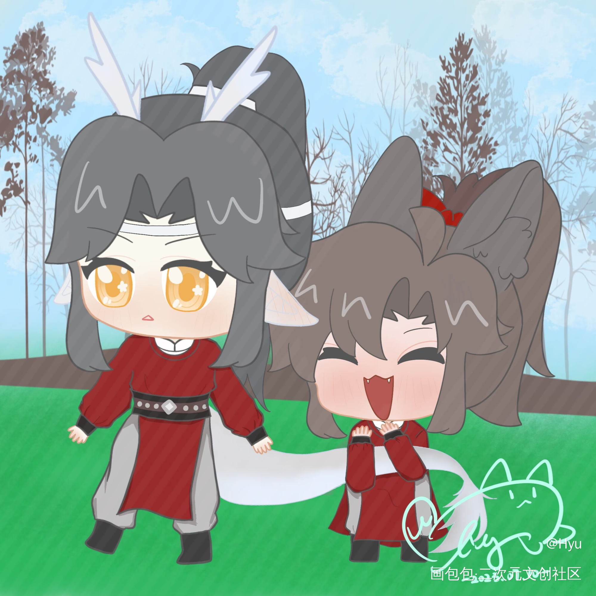龙叽兔羡_魔道祖师忘羡蓝忘机魏无羡墨香铜臭绘画作品