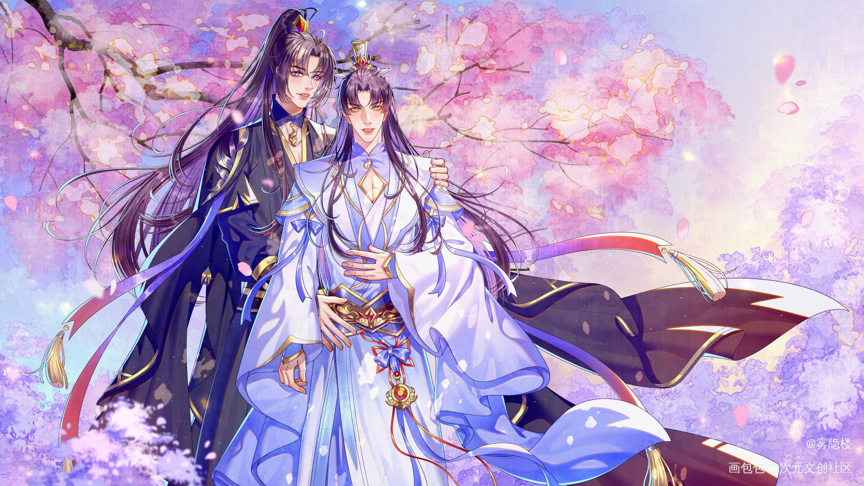 二哈~_二哈和他的白猫师尊燃晚墨燃楚晚宁古风绘画作品