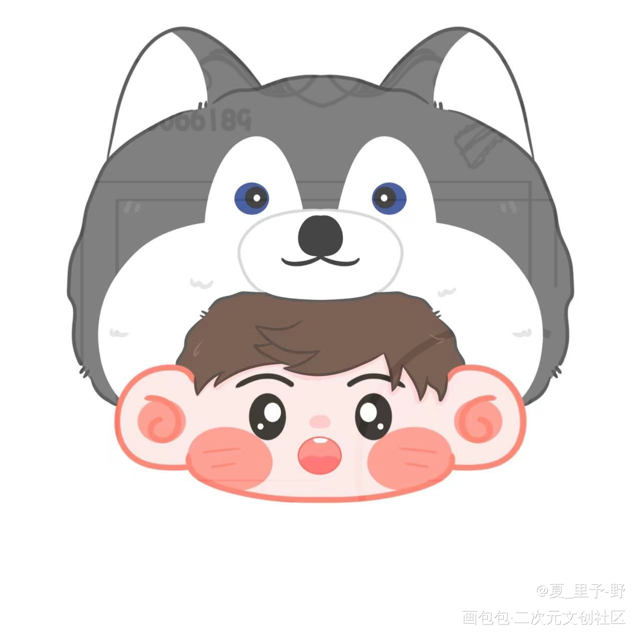 狗狗帽小白_小白杨188男团白新羽板绘涂绘画作品