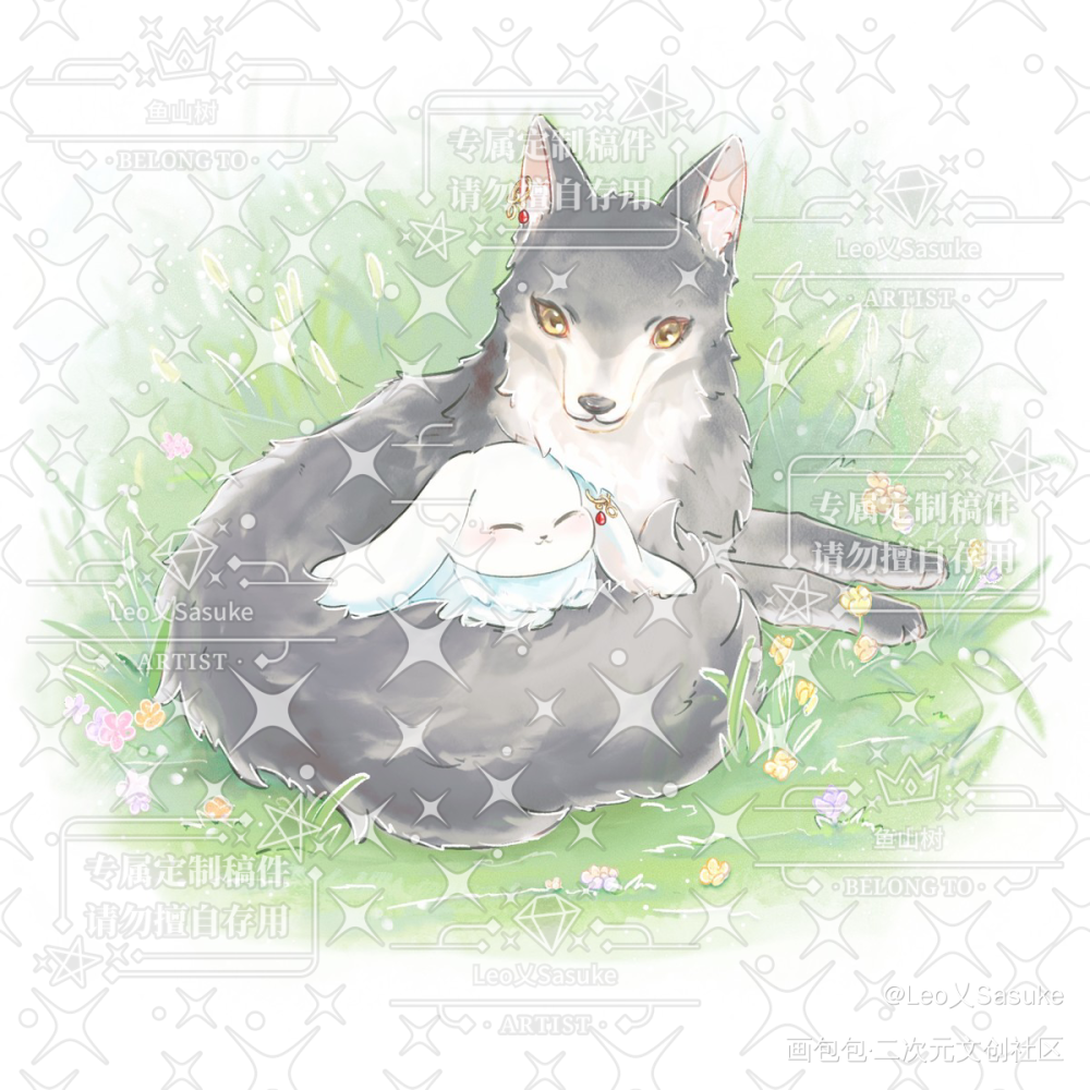 更稿件_板绘水彩小动物板绘插画绘画作品