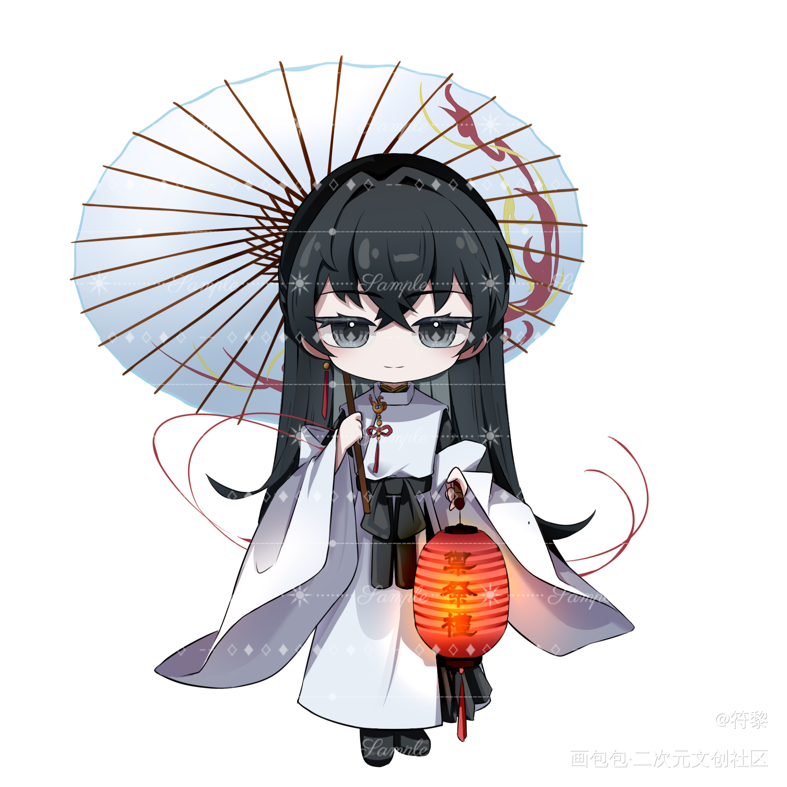 邪神祭·柳_我在惊悚游戏里封神白柳绘画作品