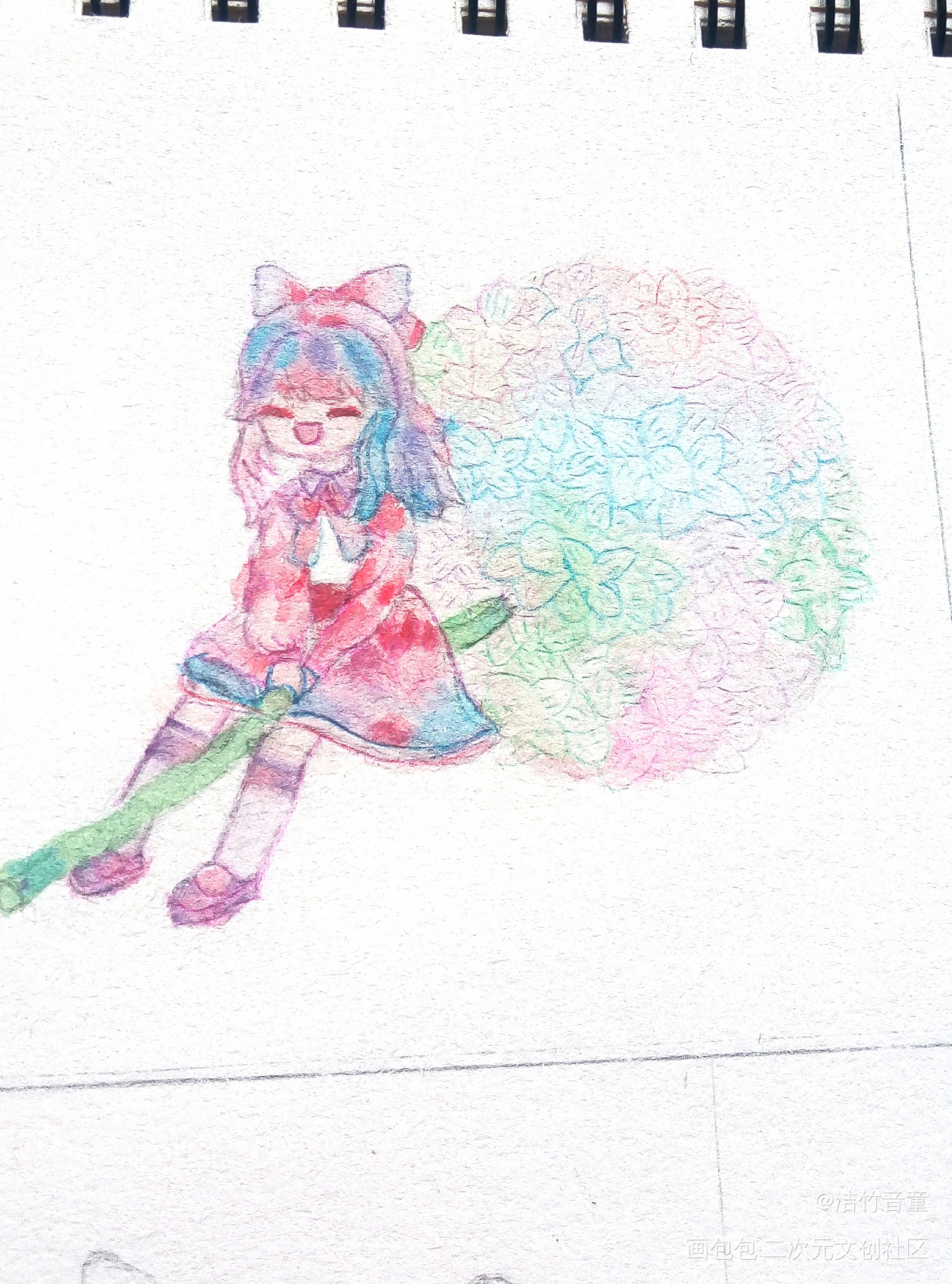 _摸鱼页水彩新人临摹手绘绘画作品