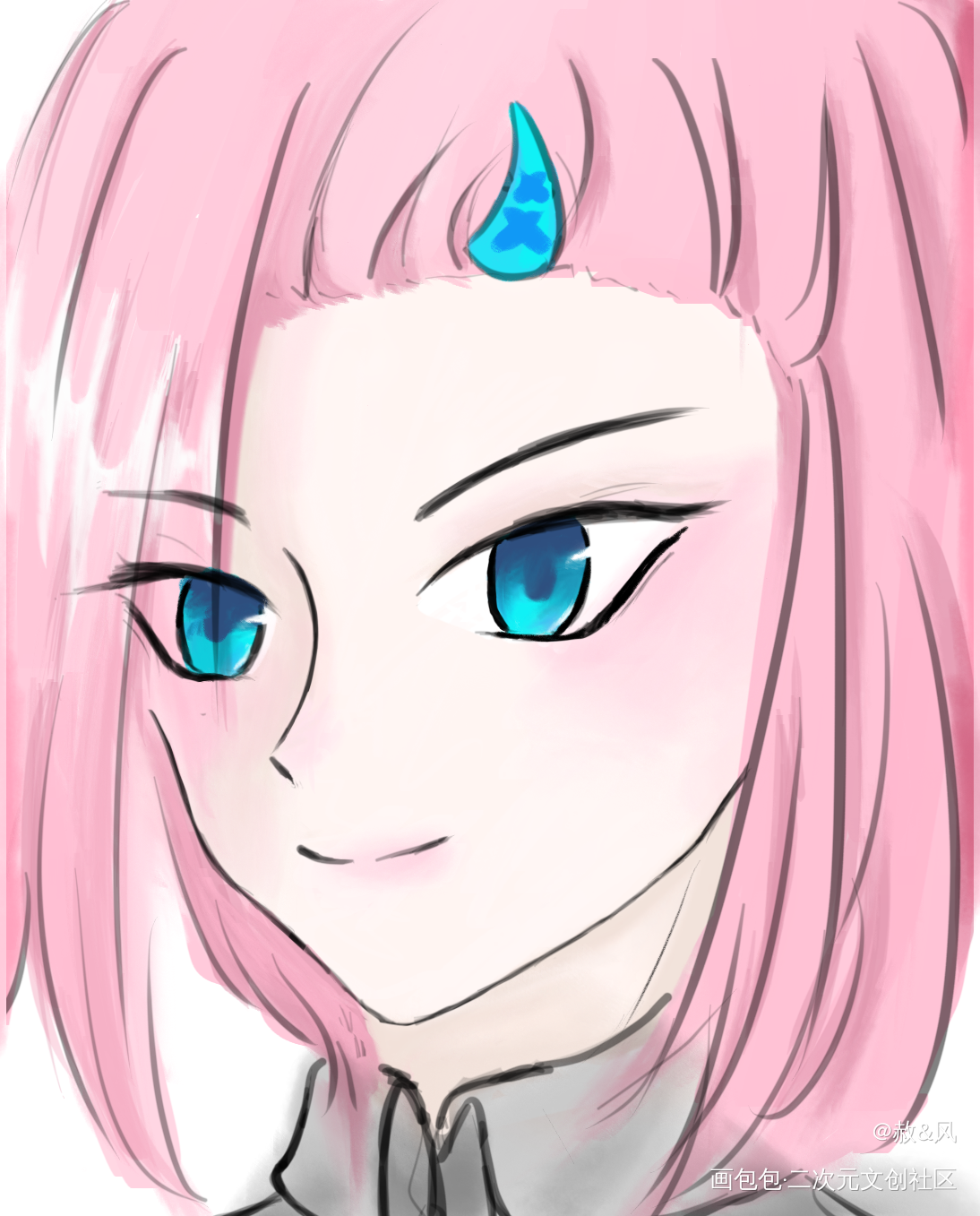 oc_摸鱼页平涂原创oc绘画作品