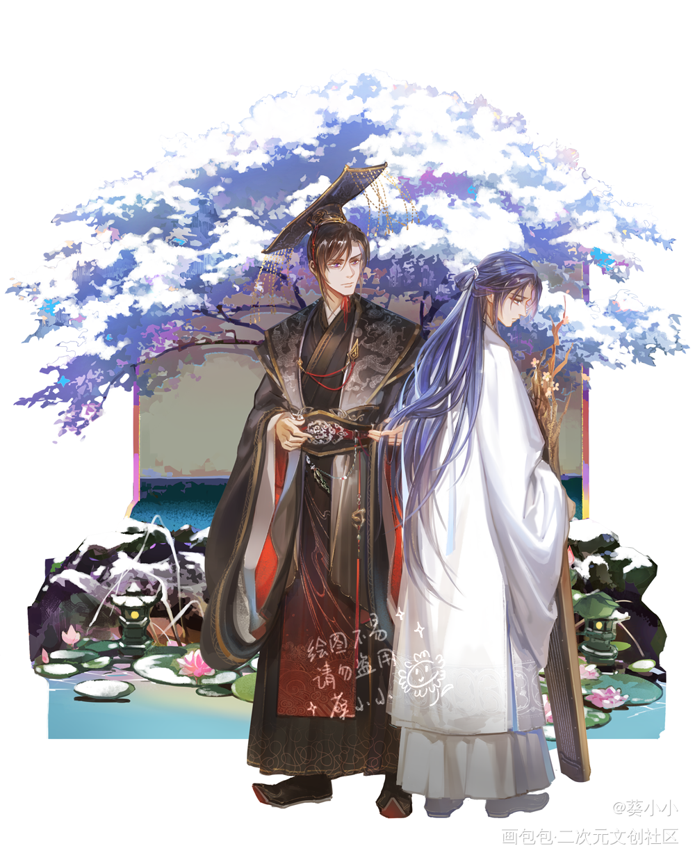 12_二哈和他的白猫师尊燃晚踏仙君墨燃楚晚宁墨微雨绘画作品