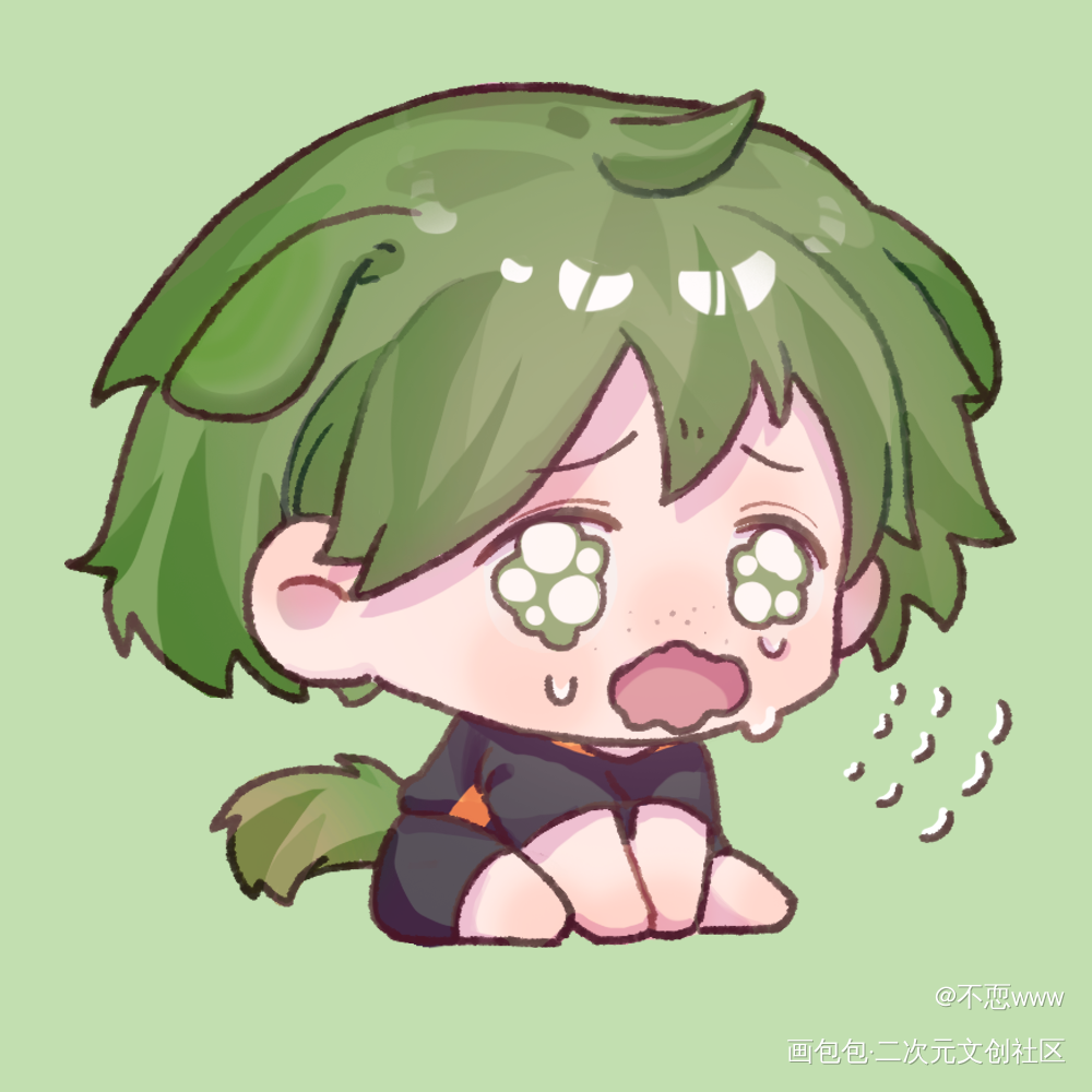 请吃抹茶小狗哭哭🤲🤲_排球少年绘画作品