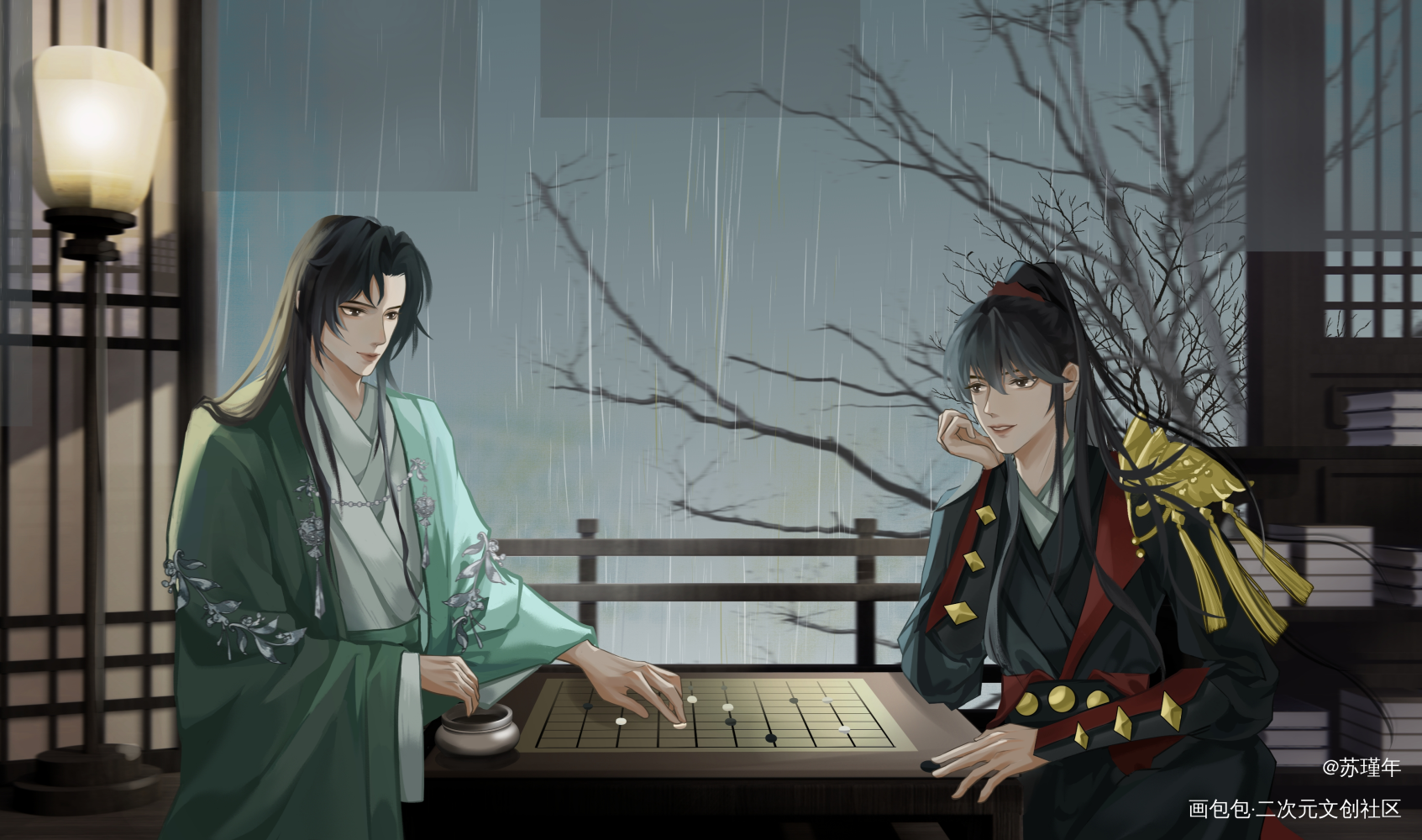 对弈_谢听风方楚宁绘画作品