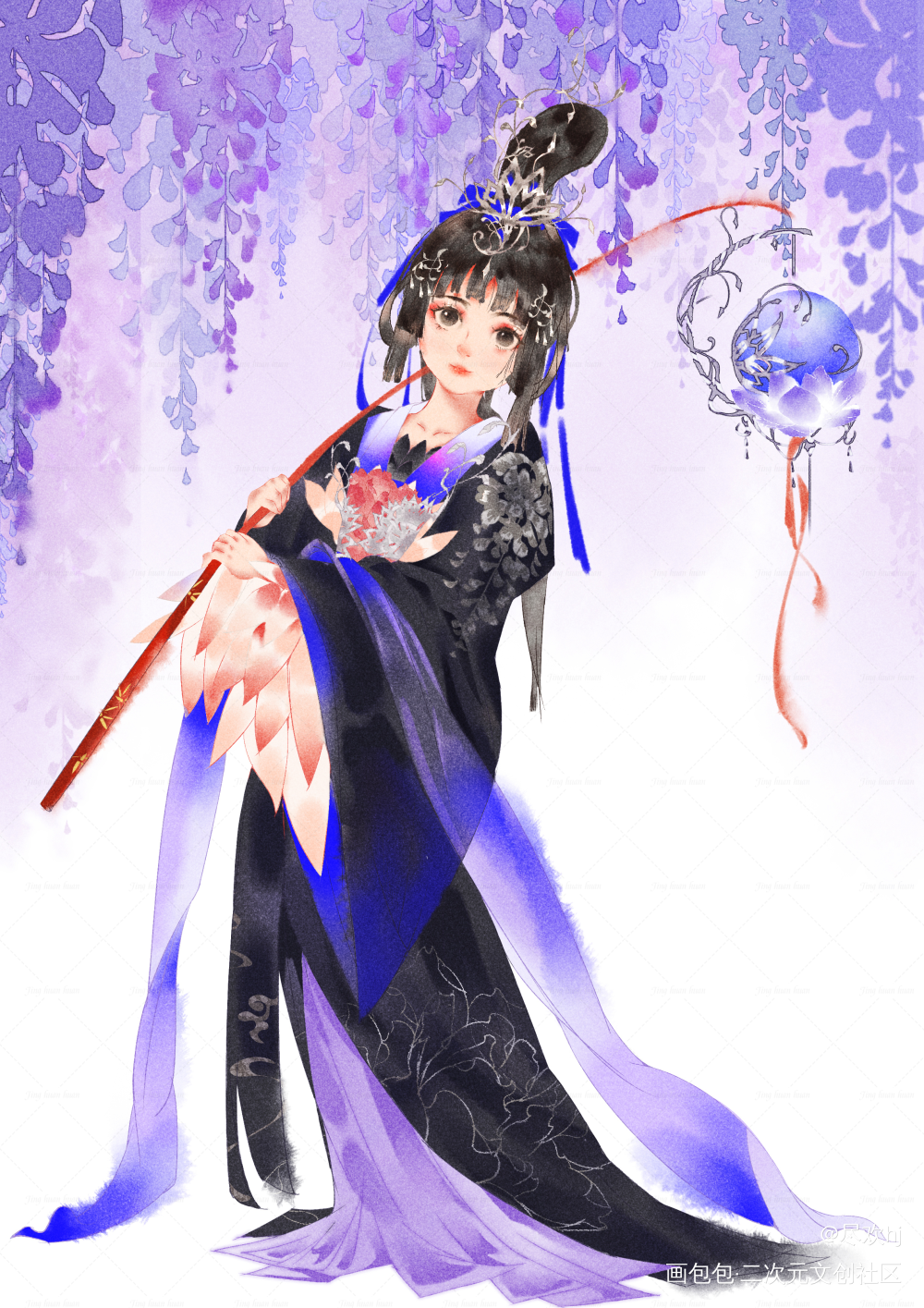 旧图古风小美人_(:з」∠)__摸鱼页古风人物古风求约稿原创插画绘画练习绘画原创绘画作品