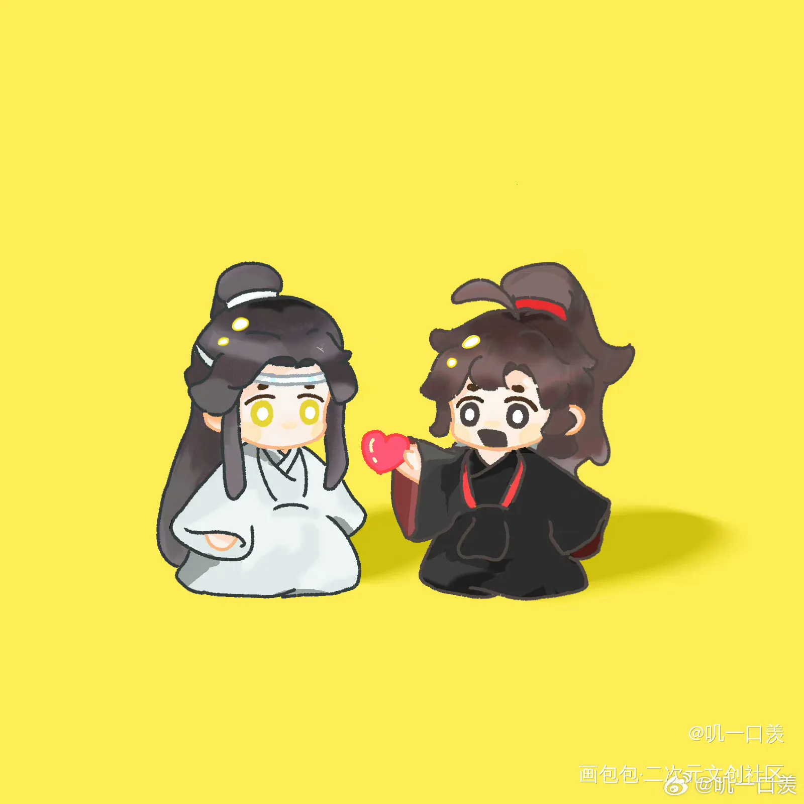 搬搬_魔道祖师忘羡指绘绘画作品