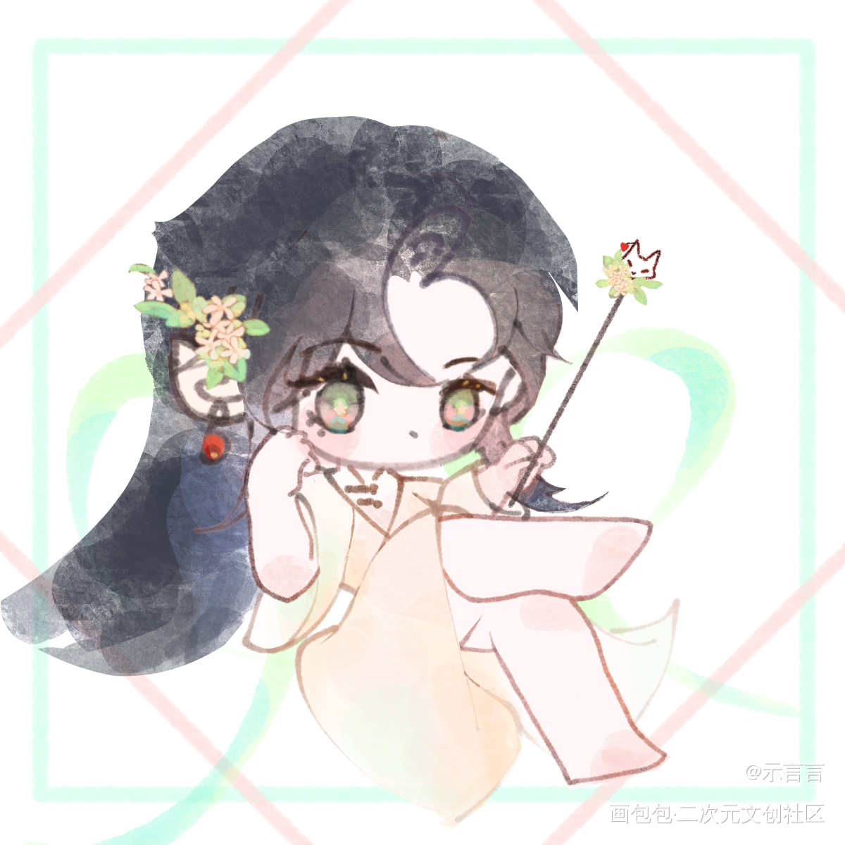 花神舟_将进酒策舟沈兰舟Q版同人绘画作品