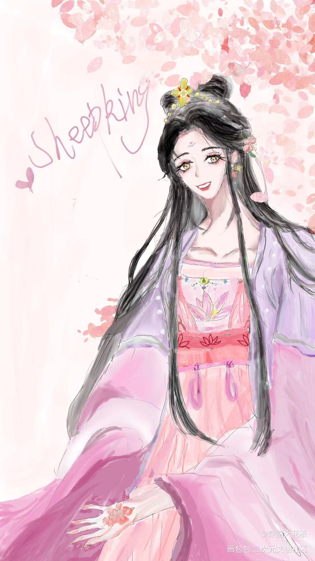 春天的江厌离🌸_魔道祖师江厌离板绘涂摸鱼页绘画作品