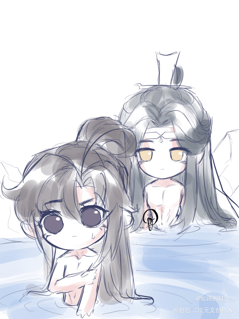 冷泉 熟叽×小羡_魔道祖师忘羡蓝忘机魏无羡绘画作品