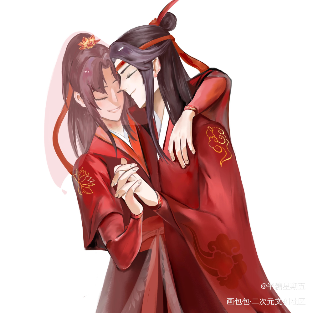 摸鱼 大婚_魔道祖师忘羡绘画作品