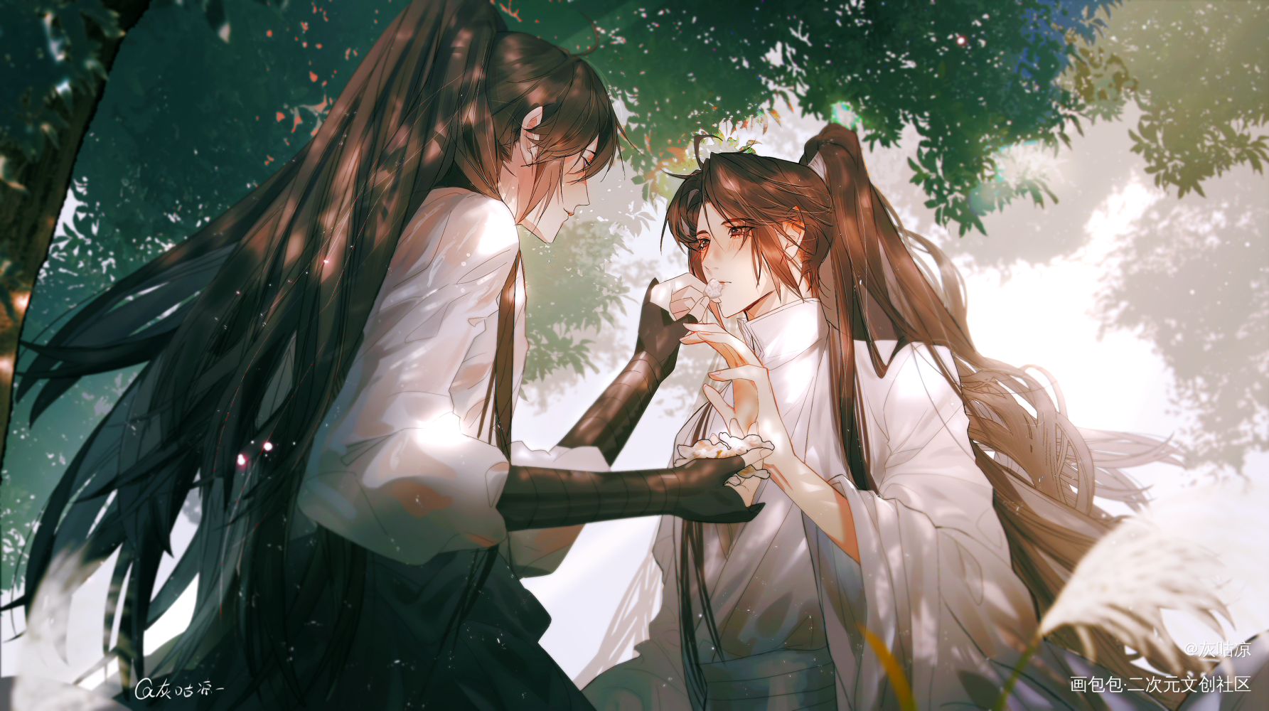 师尊吃糖糖_二哈和他的白猫师尊燃晚古风插画绘画绘画作品