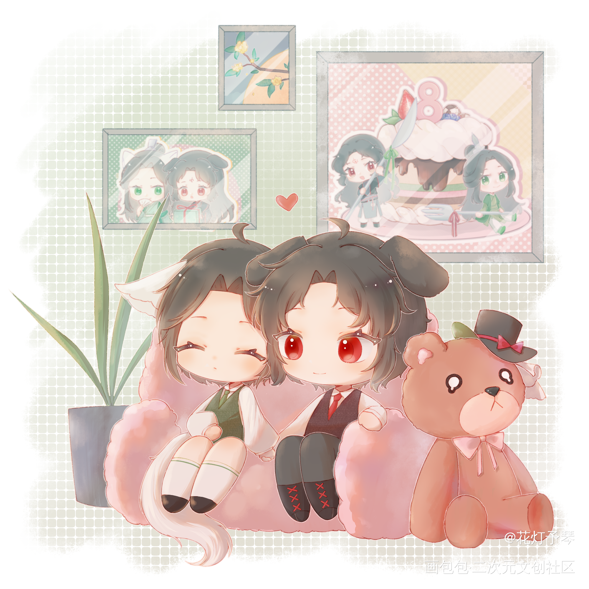 冰秋贴贴_人渣反派自救系统冰秋Q版绘画作品