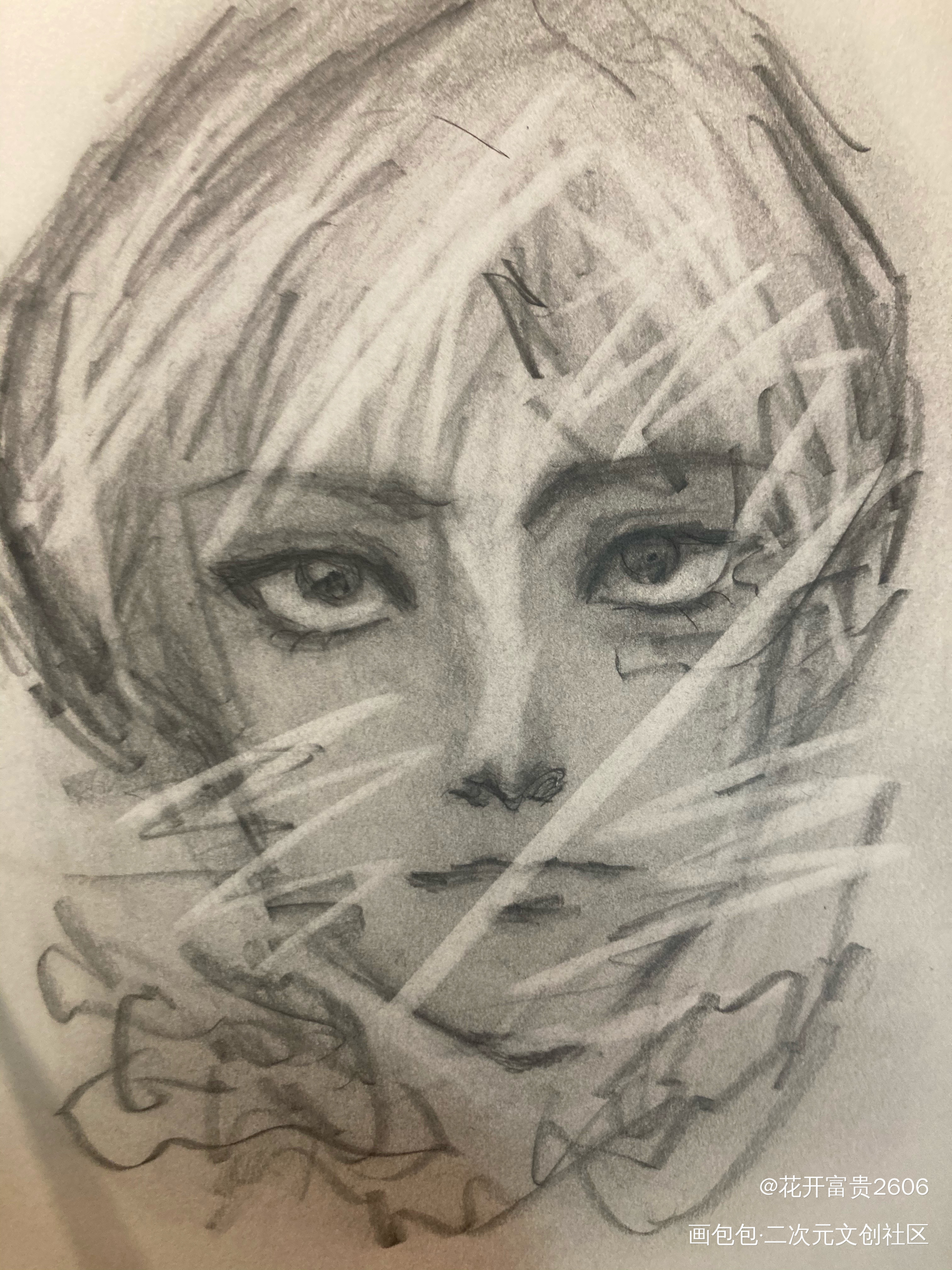 _铅笔摸鱼页手绘绘画作品