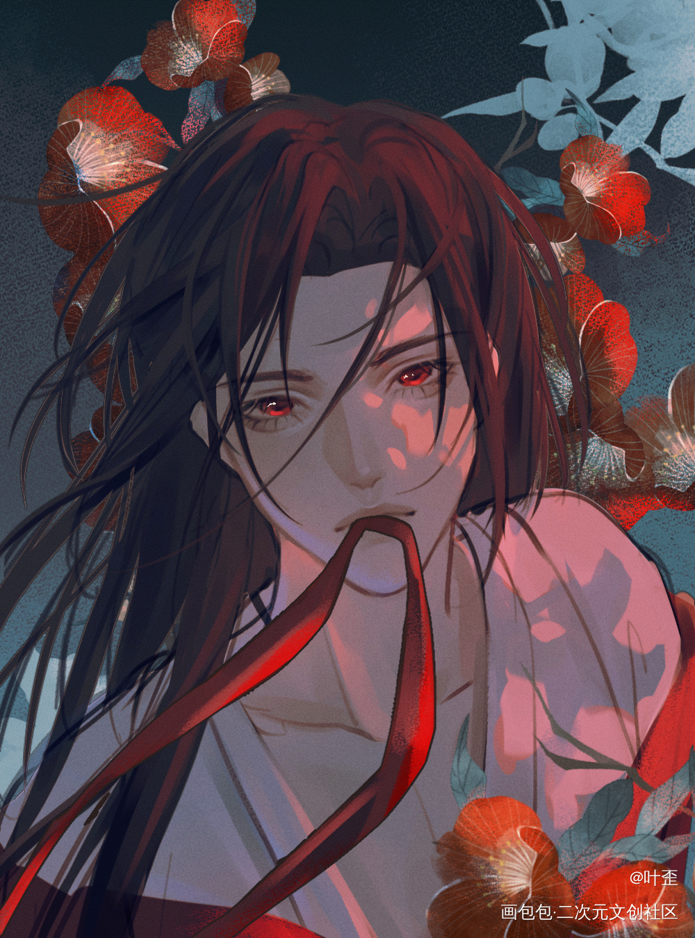 红色_魔道祖师魏无羡板绘涂绘画作品
