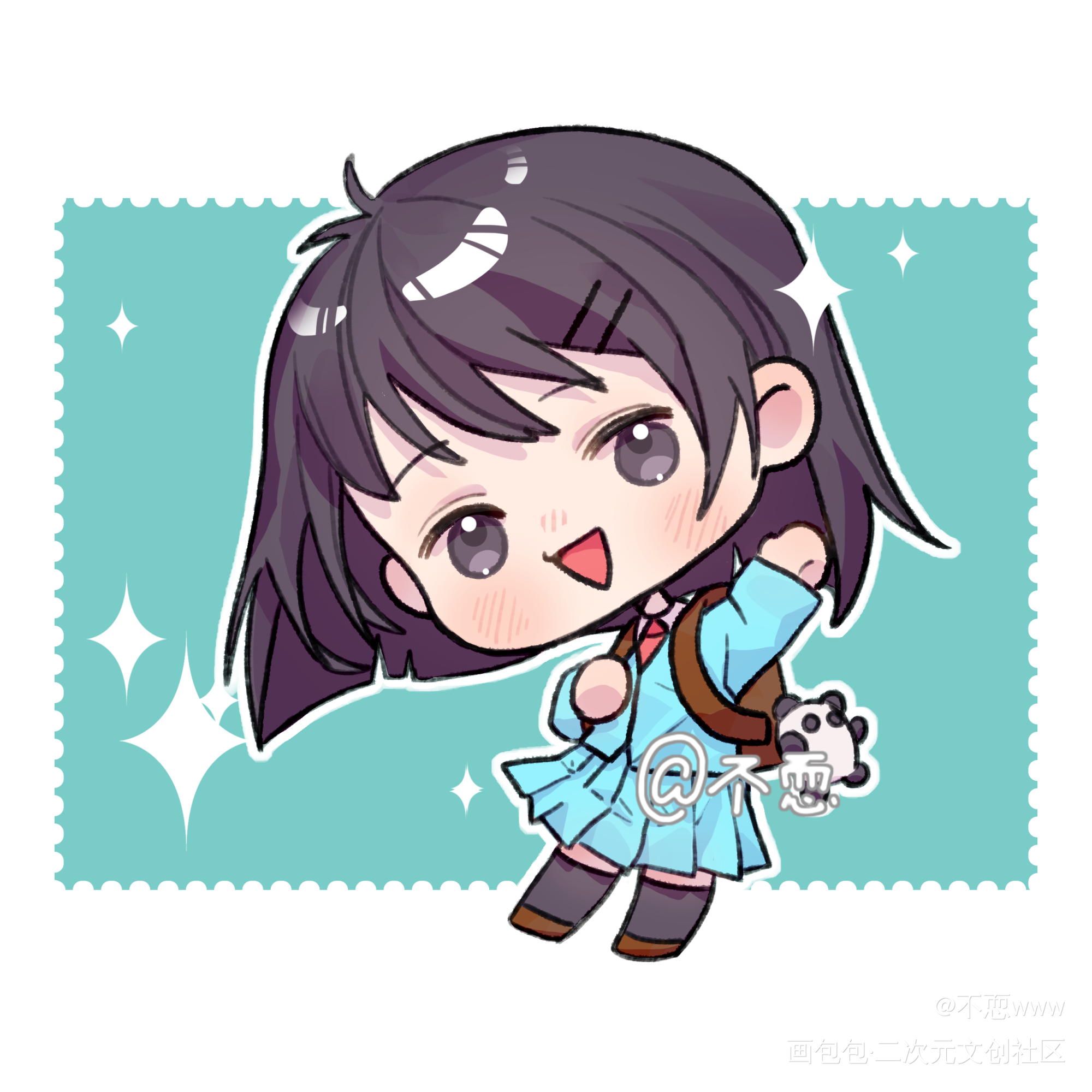 【跃动青春】女鹅——_板绘涂Q版跃动青春绘画作品