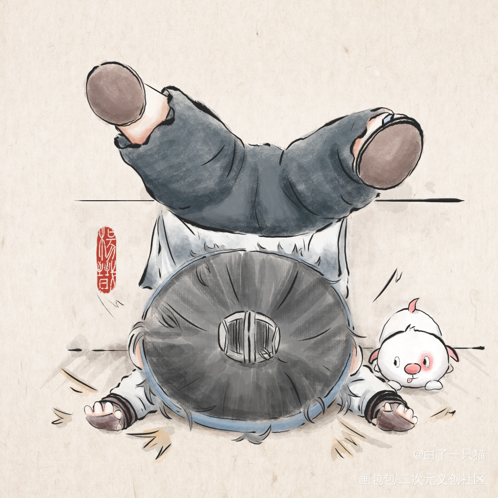 pia叽——_新神榜杨戬杨戬板绘涂绘画作品