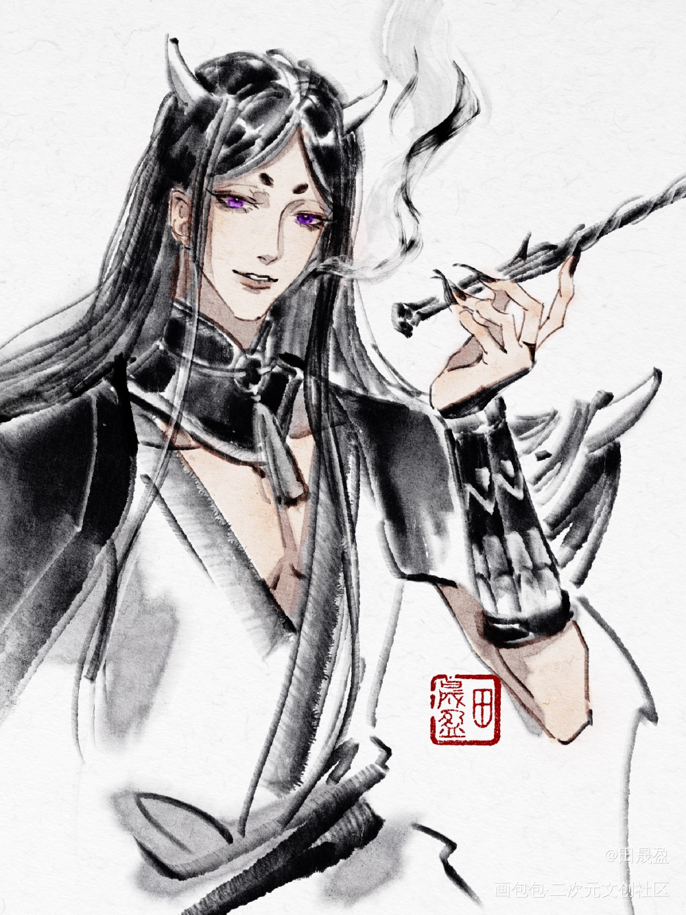 我曾经的爱将～_阴阳师食发鬼阴阳师手游绘画作品