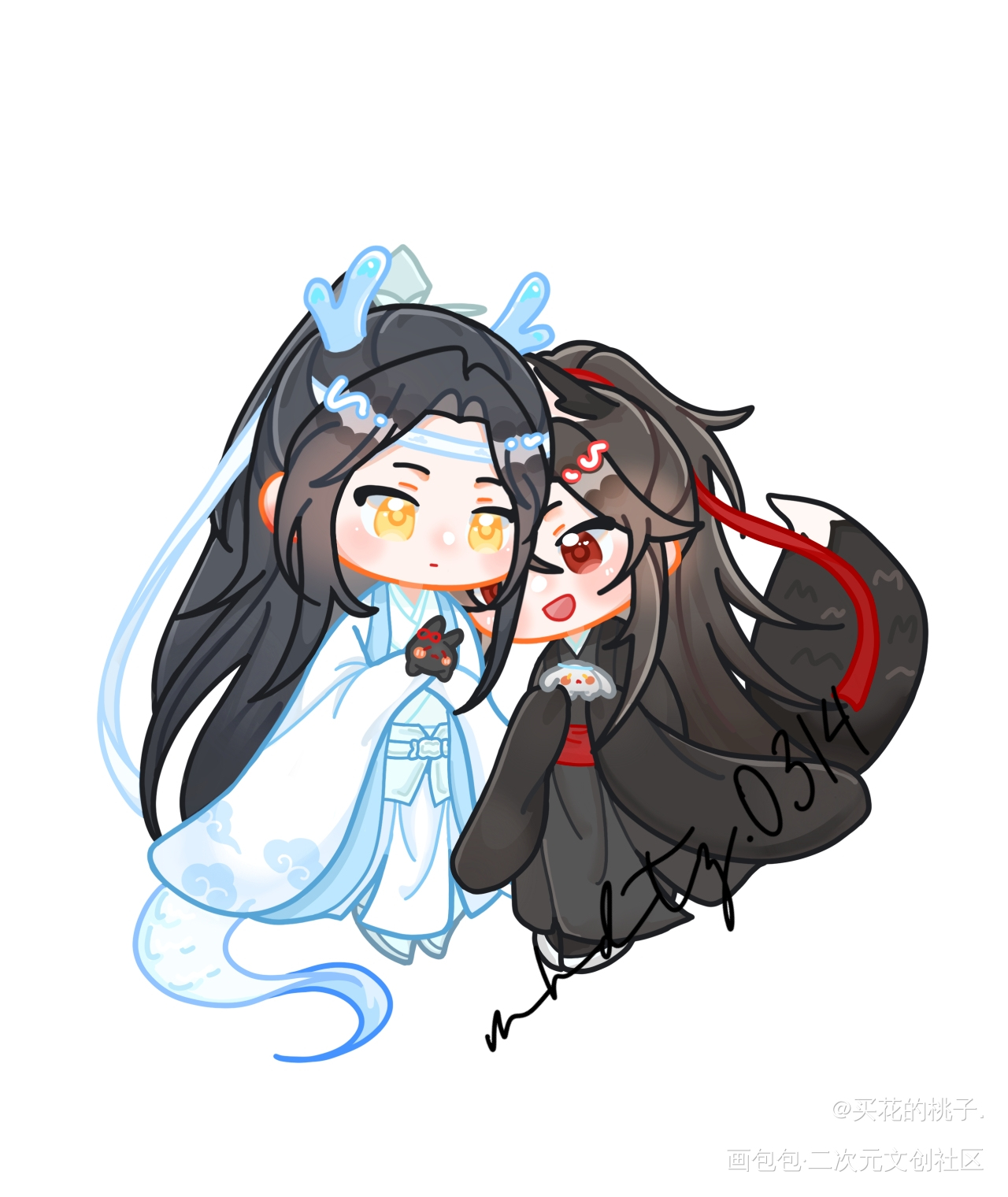 龙叽狐羡 (*^▽^*)_绘画作品