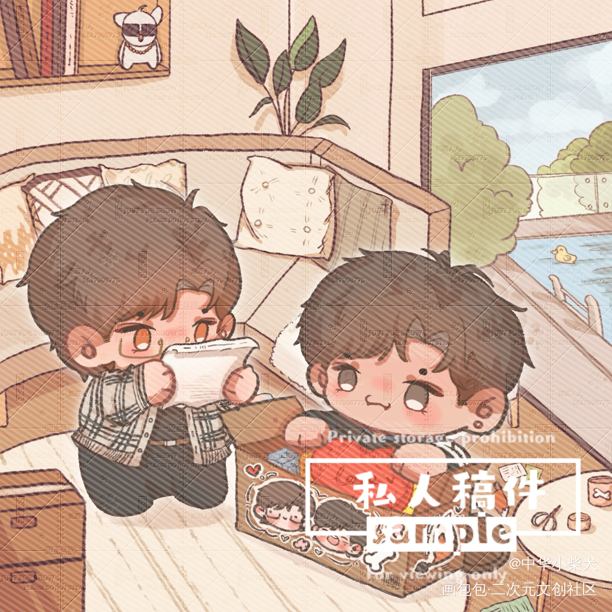 签收今日份快递📦_针锋对决188男团原顾顾青裴原炀绘画作品