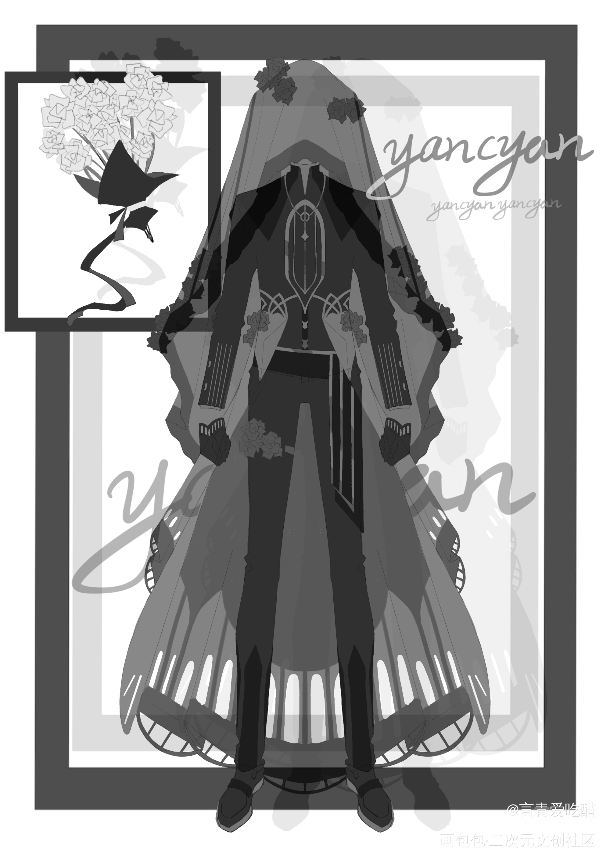 晾衣服喽_服设稿件展示procreate稿件oc绘画作品