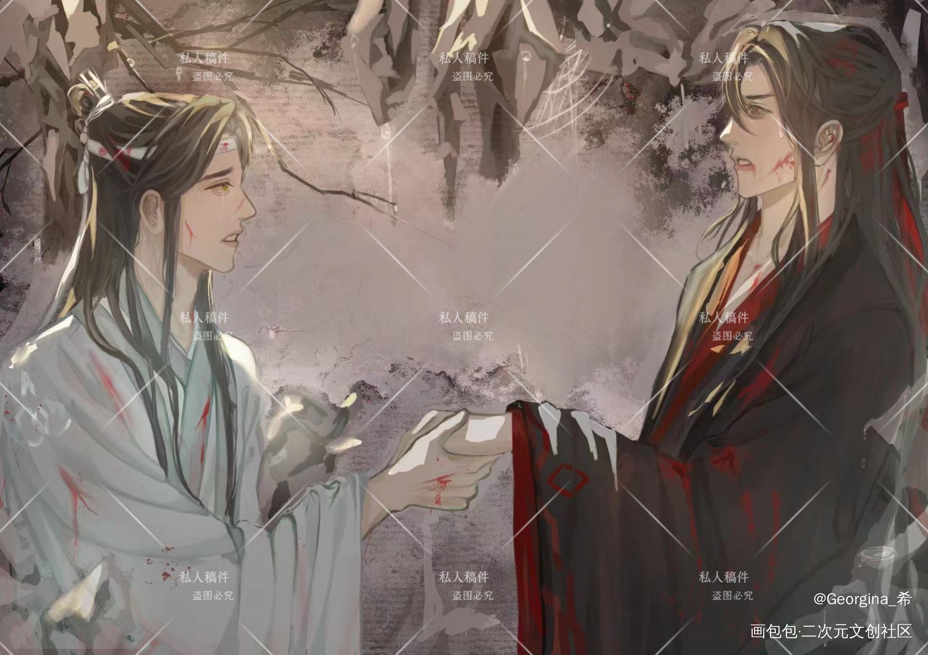 【魏婴，我说的句句真心】_魔道祖师忘羡绘画作品