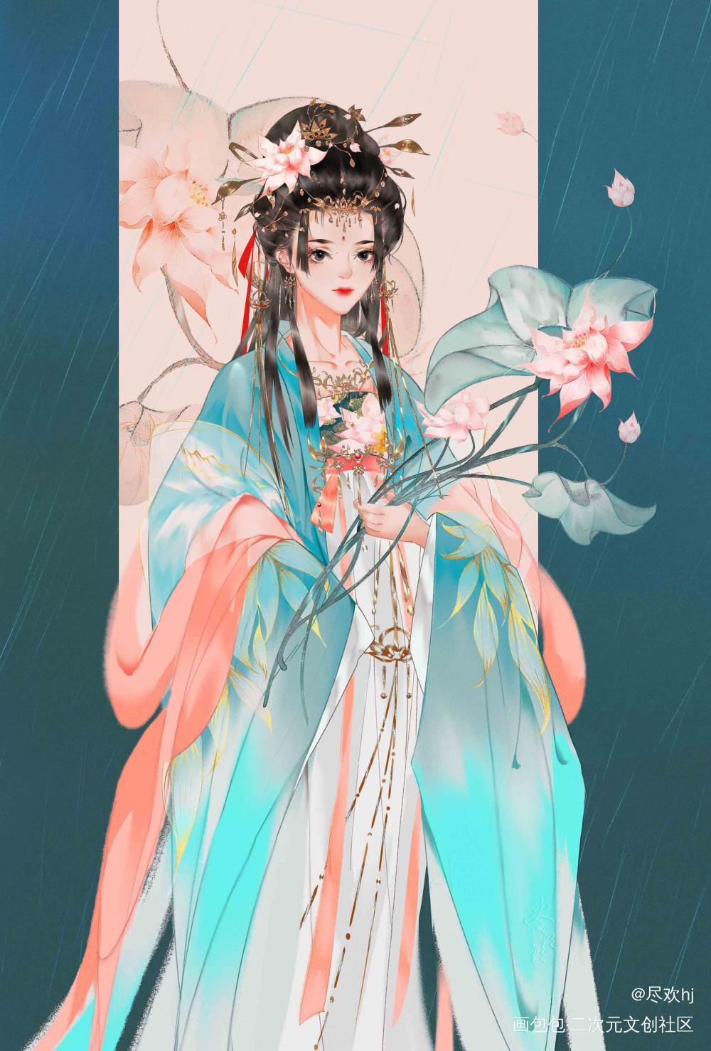 摸摸摸_(:з」∠)__摸鱼页古风求约稿原创插画绘画练习原创人物绘画原创绘画作品